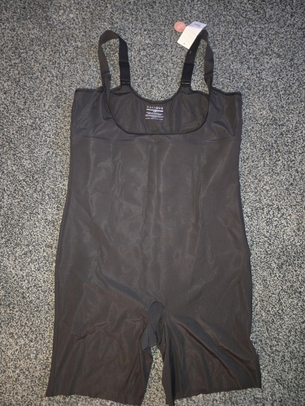 Cacique Black Shapewear Open Bust Control Bodysuit
